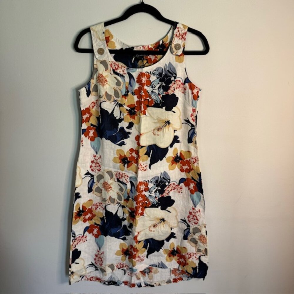 Charlie B Linen Sleeveless Floral Print Dress Size XS NEW!!!!